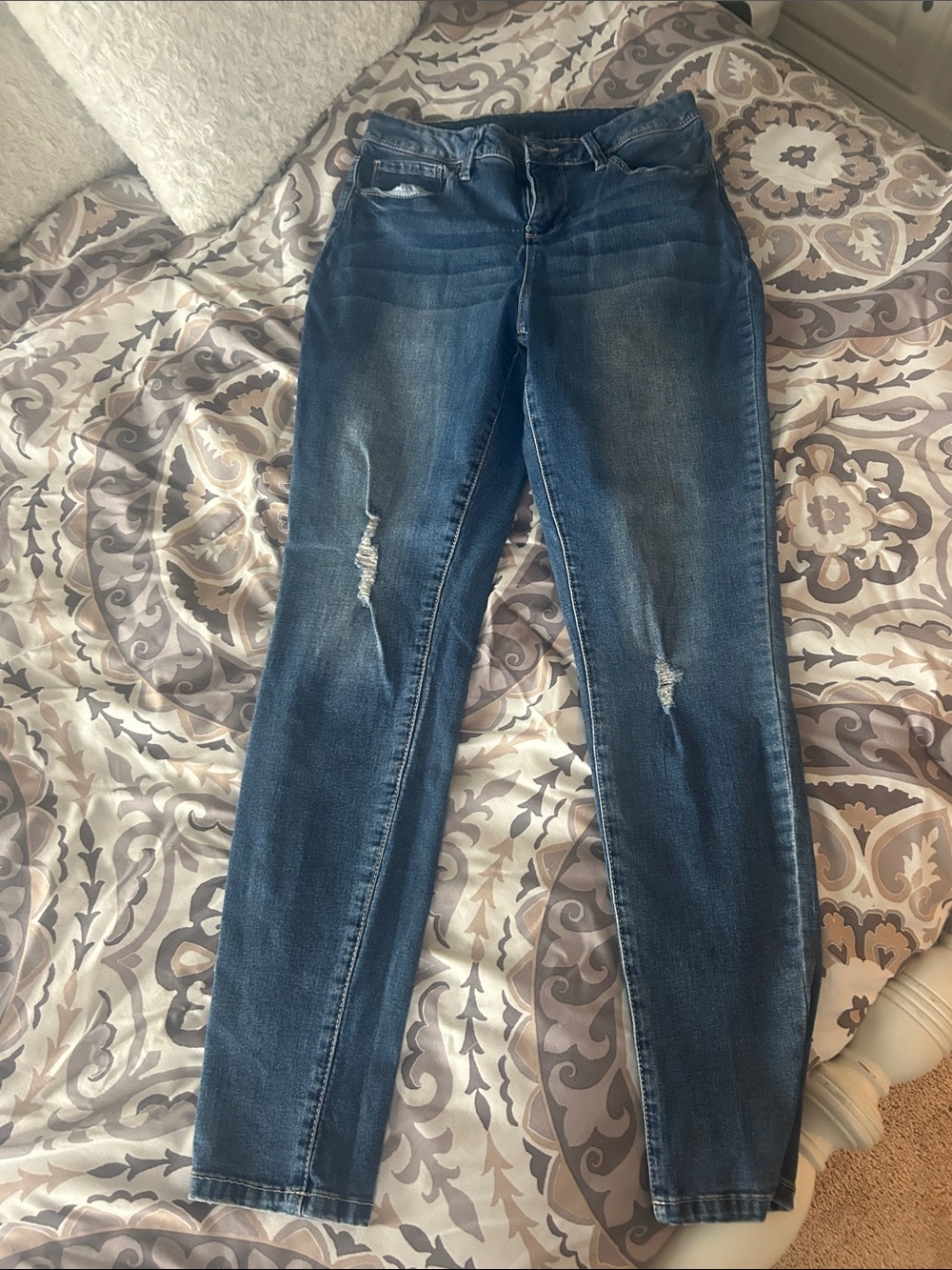 Royalty For Me Blue Skinny Jeans with Light Distressing